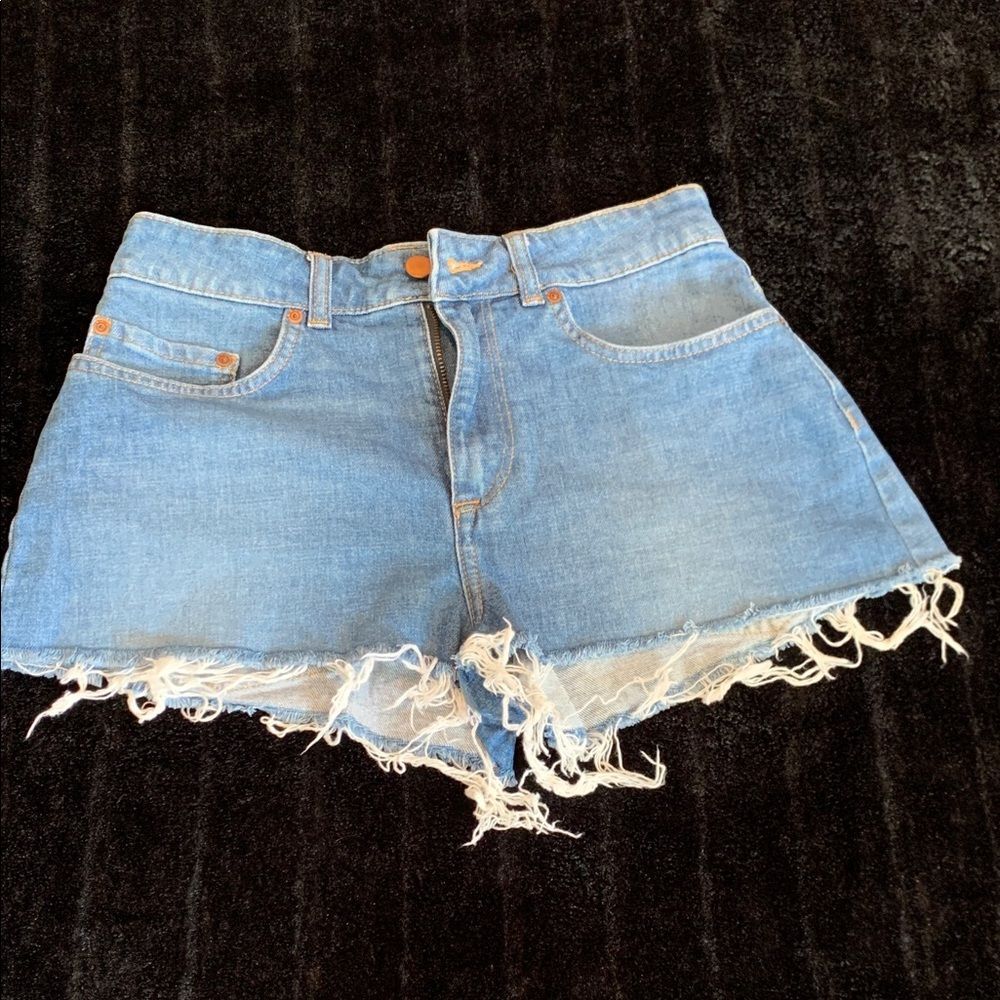 Women's Roxy High Rise Denim Frayed Hem Women Shorts Size 27